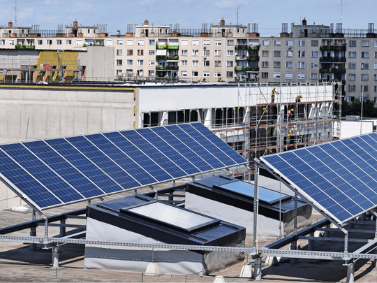 Solar Panels On Multi-Family Flat Roof