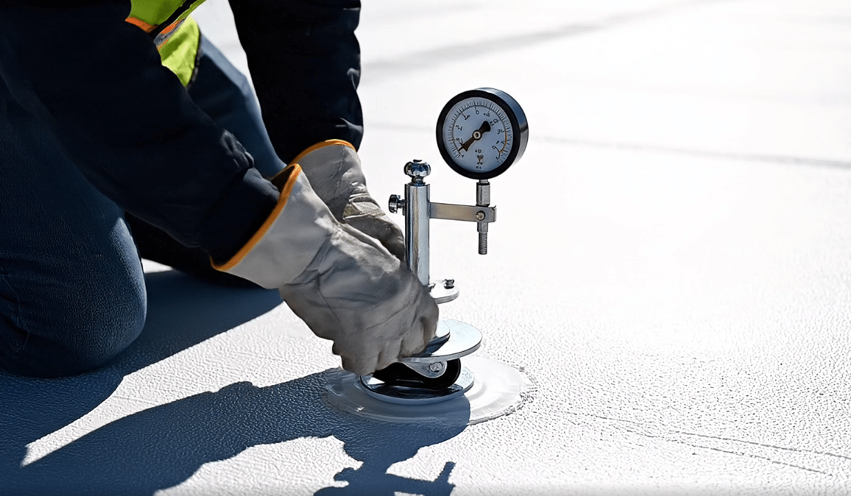 Silicone Roof Coating Pull Test